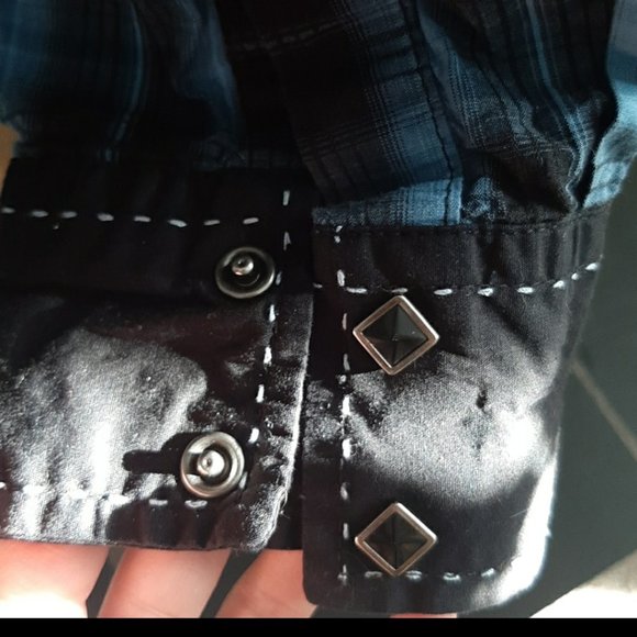 Women's Riley & McCormick Western Cowgirl Oxford Button down Plaid Shirt Size M - Picture 4 of 12